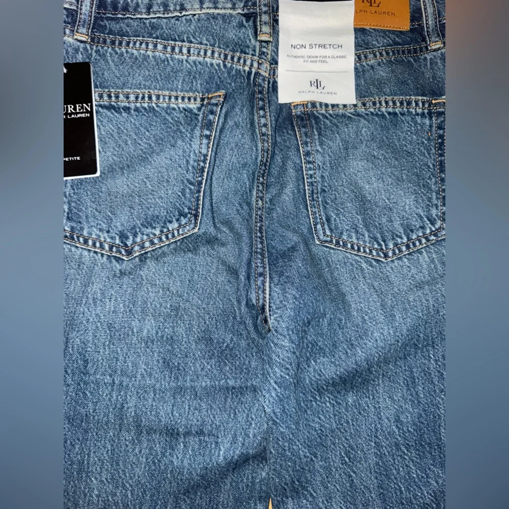 Ralph Lauren Women Size 0 Petite High Rise Flare Denim Jeans Expossed Button New - Picture 16 of 16